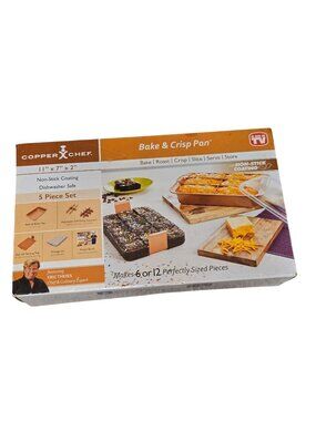 Copper Chef Bake and Crisp Pan 5-Piece Set Non-Stick with Storage Lid